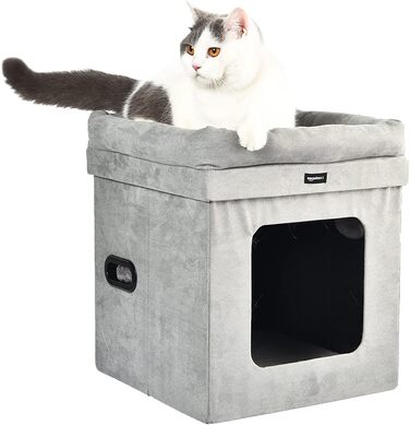 Складаний будиночок для котів Amazon Basics, 38x38x43 см, сірий