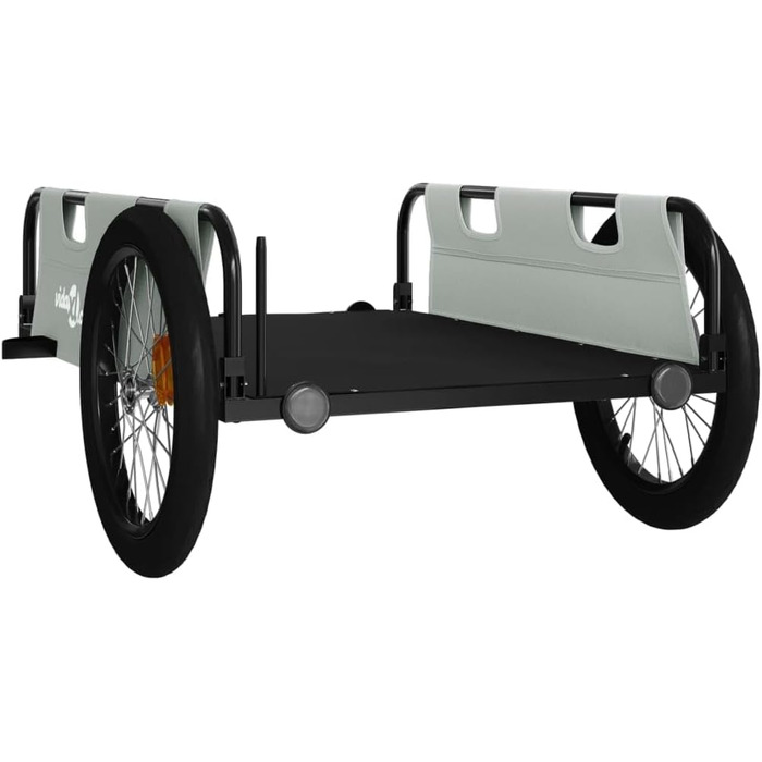 Причіп для велосипеда, вантажний, сірий, 135 x 68 x 37 см