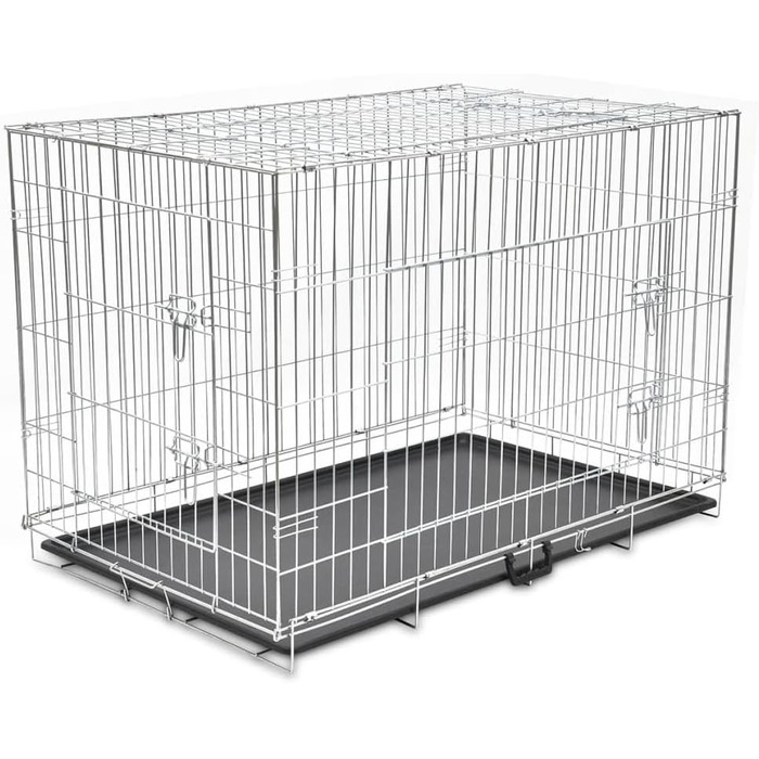 Складаний металевий вольєр для собак vidaXL XXL, транспортна клітка 121x74x83 см
