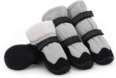 Зимові чоботи для собак BWBIKE: захист від ковзання на льоду, дощі та снігу. Чоботи з гумовою підошвою, сірі, розмір 5