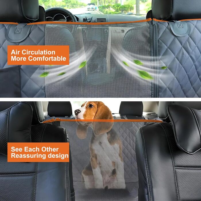 Накладка на заднє сидіння автомобіля для собак, 147 см, водонепроникна, з віконцем, 600D Oxford, захист для заднього сидіння, підходить для SUV та універсалів