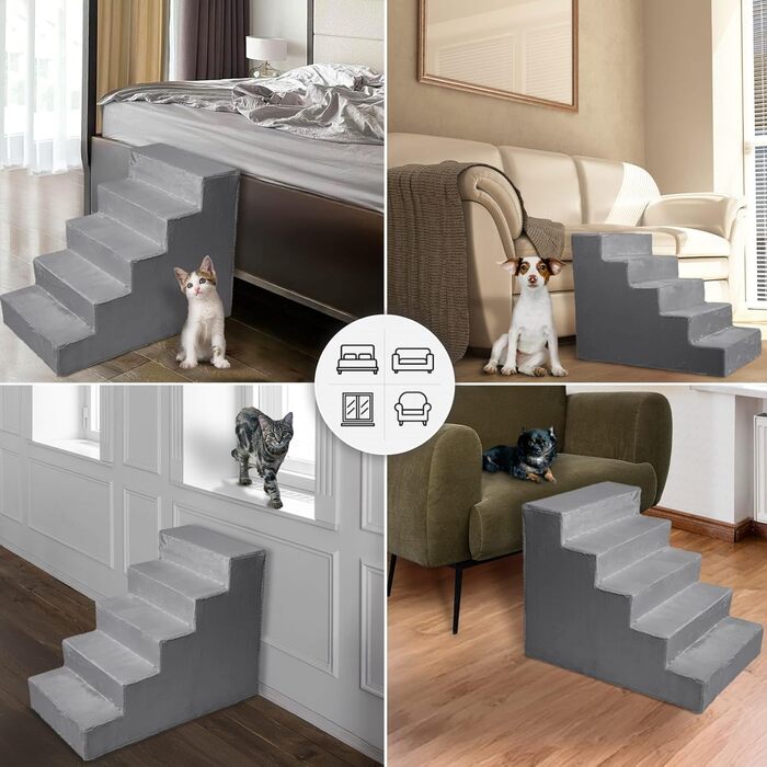 Сходинка для собак Mg Design – Marineblau (Морський синій), стабільна дерев'яна рамка, для собак та котів, 40 x 45 x 5 см