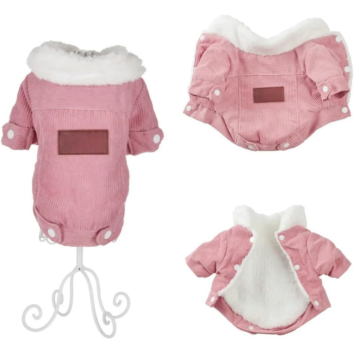 Рожева тепла куртка для собак на осінь/зиму, флісова парка для маленьких та середніх собак та котів, м'яка та тепла, для Шнауцера, розмір M