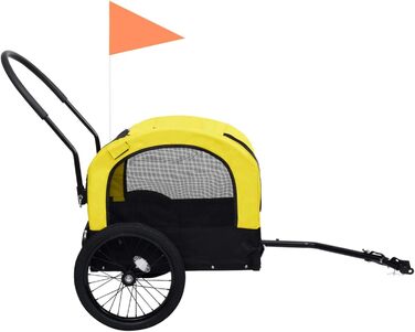 ZEYUAN 2-в-1 Причіп для велосипеда та візок для прогулянок, причіп для собак, велосипедний візок для собак, комфортний візок, причіп для тварин на велосипеді, жовто-чорний