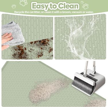 Килимок для котячого туалету Kalolary, великий, силіконовий, зелений (101 x 71 см)