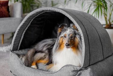 Ліжко для собак з будиночком - ідеальне місце для відпочинку вашого улюбленця! Зручне ліжко-будиночок для собак маленьких та середніх порід. Ліжко-печеринка, переноска, диван для собак. Знімна та пральна наволочка, стабільний каркас. Розмір: 82x58 см, кол