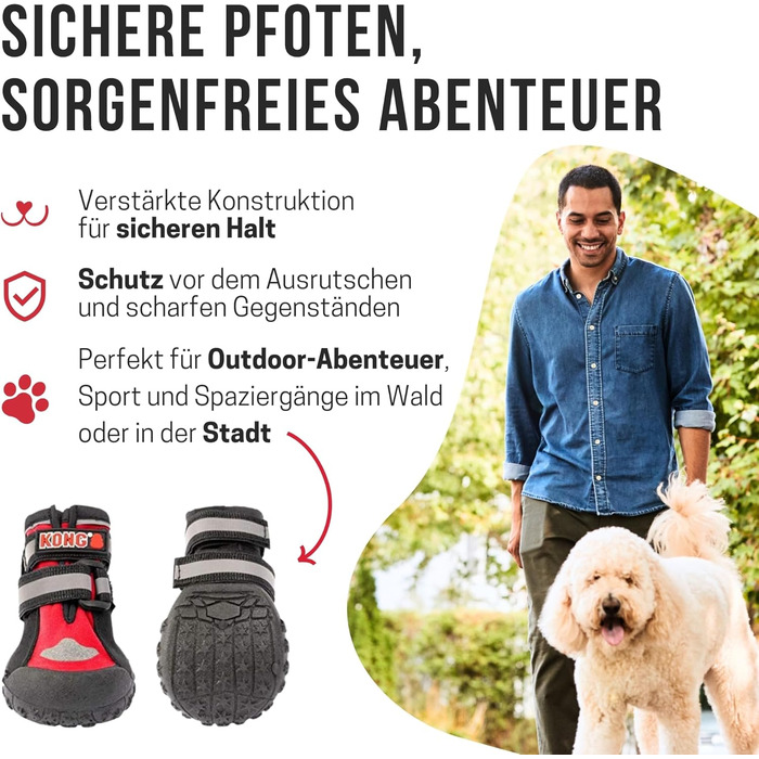 Чоботи для собак KONG, розмір L, 4 шт. - захист лап, комфорт, міцність, можливість прання