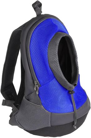 Рюкзак-переноска для собак та котів NHSUNRAY: дихаючий, зручний, з регулюванням та світловідбиваючими смугами (Блакитний)