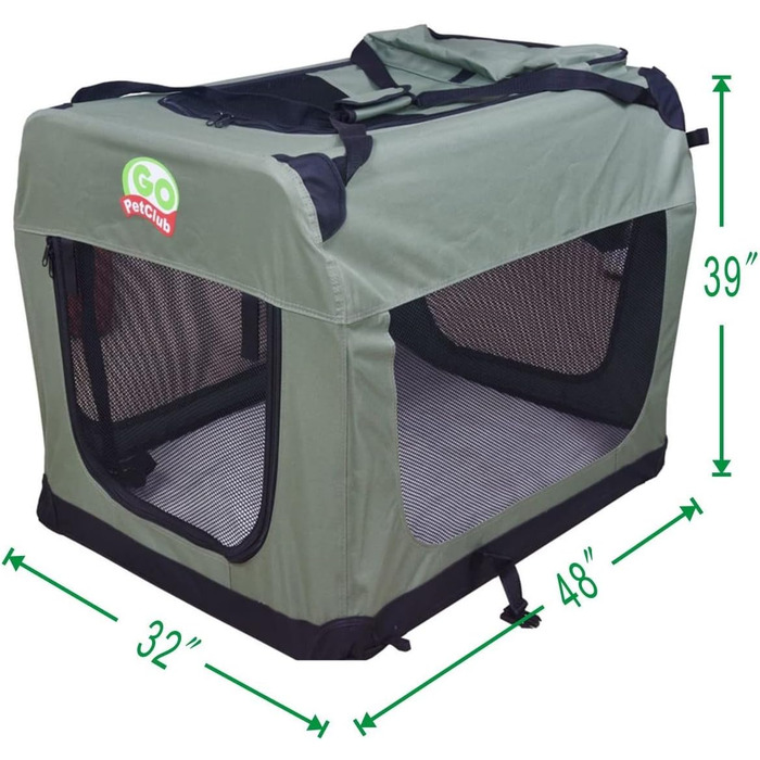 Транспортна сумка Go Pet Club для собак, 122 см, салатова, м'яка