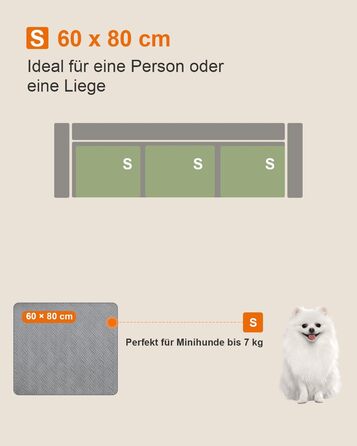 Водонепроникний килимок для собак, захист дивану та авто, килимок для тварин на вулицю, міцний килимок для собак як захист для дивану та ліжка, неслизьке дно - Сірий CTH017G (80 x 60 см)