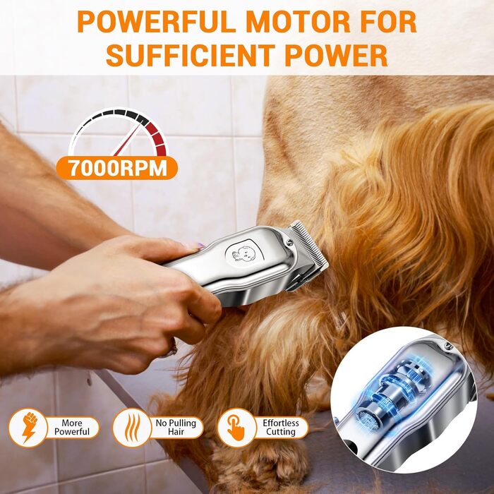 Машинка для стрижки собак та котів YAZ EKY Profi - професійна, 4 насадки, потужний мотор