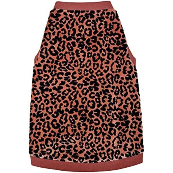 Футболка для кота Сфінкс з органічної велюрової тканини з леопардовим принтом (L), червона