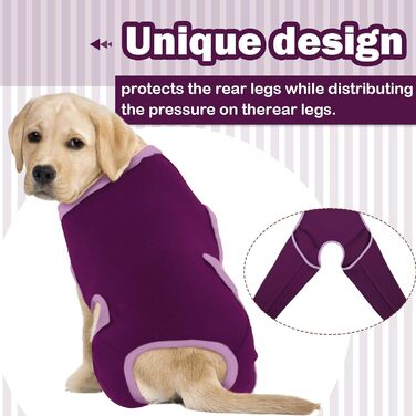 Комбінезон для собак після операції на ногах, захист від витікання, запобігає інфекціям, розмір XL, фіолетовий