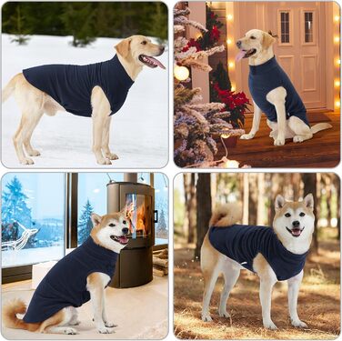 Пуловер для собак HEYWEAN: теплий флісовий костюм для маленьких, середніх та великих собак XL, синій