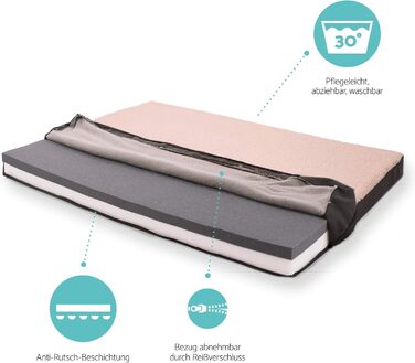 Баллу Лежанка для собак, коричнева, ортопедична, знімний чохол, XXL (120x100x10 см)