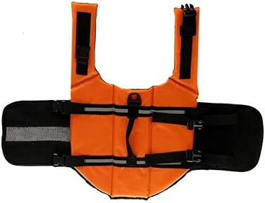 Жилет для плавання для собак - безпечний жилет-мандель для цуценят та великих собак (Помаранчевий, M)