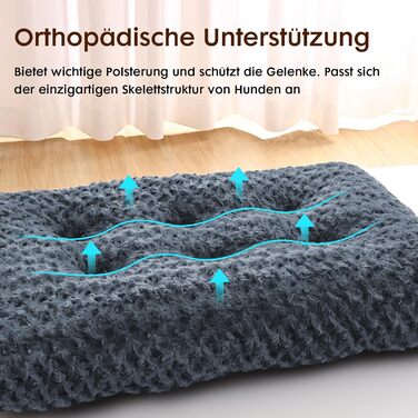 Homaxy Лежанка для собак великих порід, ортопедична, м'яка, з антиковзною основою, 74x54x7 см, темно-сіра