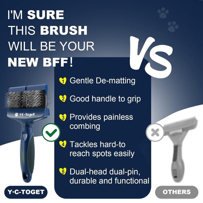 Двостороння щітка Slicker для собак: пуделів, голдендудлів, лабрадудлів та лабрадорів. Ідеальна для догляду за шерстю.