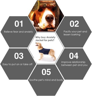 Заспокійлива жилетка для собак Anti-Angst від стресу, XL, темно-сірий