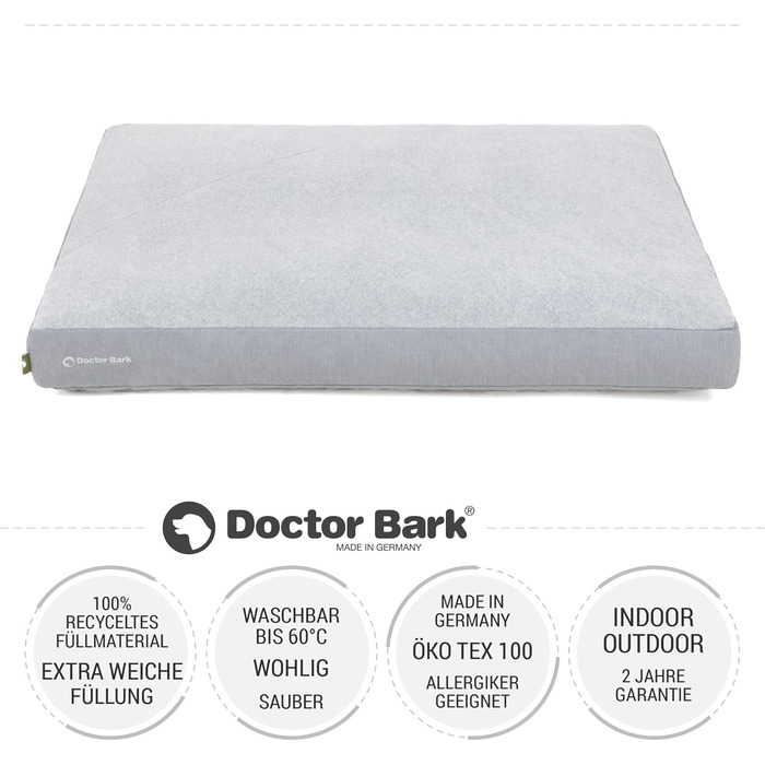 Килимок для собак середніх порід GreenLabel - м'який, пухнастий, миючий (100x72 см, світло-сірий)