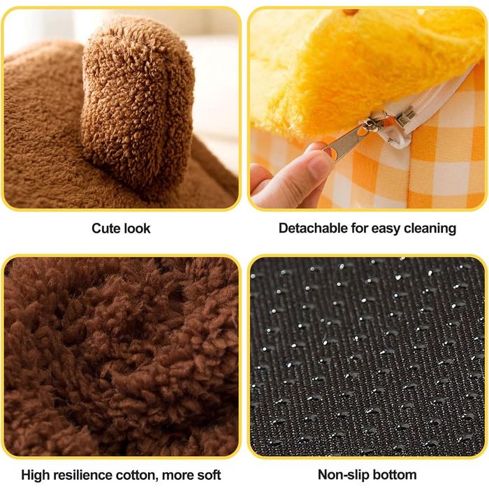 Кігтеточка-будиночок для котів Galatée, зручне ліжко для собак, миється, коричнева зі зірками (M)