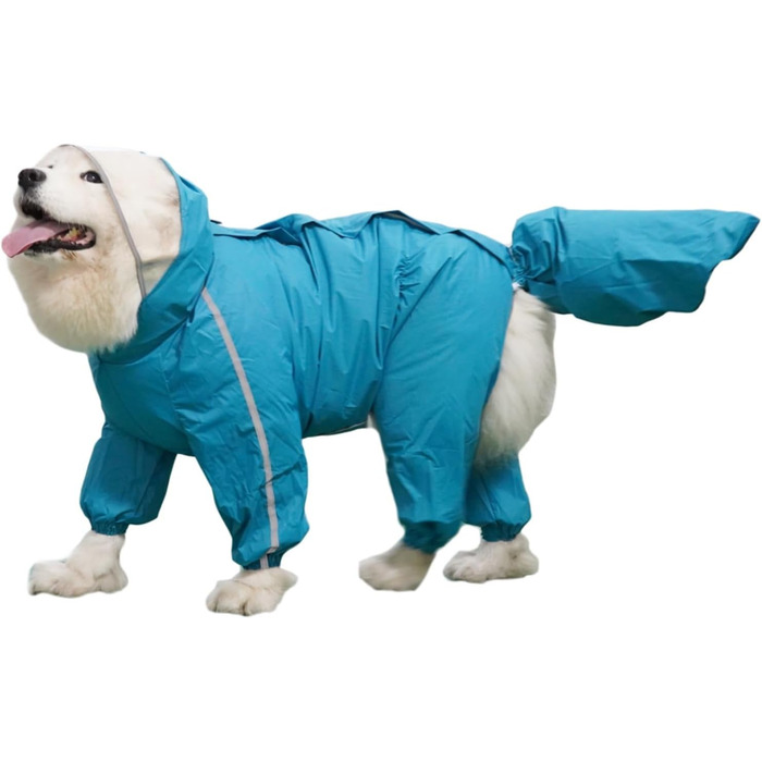 Зимовий теплий нашийник для собак з отвором для повірця, вітронепроникна куртка для собак, зимовий одяг для маленьких, середніх та великих собак (синій/чоловічий, 8XL)