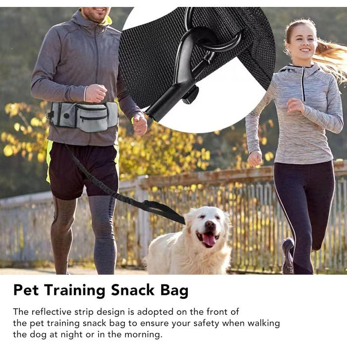 Сумка для корму для собак, поясна сумка, бананка для собак, бананка для тренувань, поліестер, кілька кишень, знімна кишеня для ласощів (сіра)