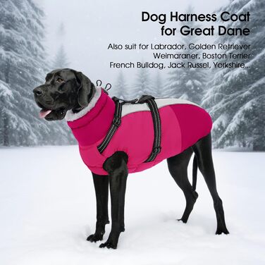 Теплий зимовий одяг для собак SUNFURA: водонепроникна куртка з інтегрованим шлейкою, фліс, для маленьких собак (Чихуахуа, Мальтезе), XS, рожевий