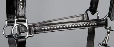 Голова повідок Harry's Horse Finesse Crystal, шкіряний, чорний, розмір коб