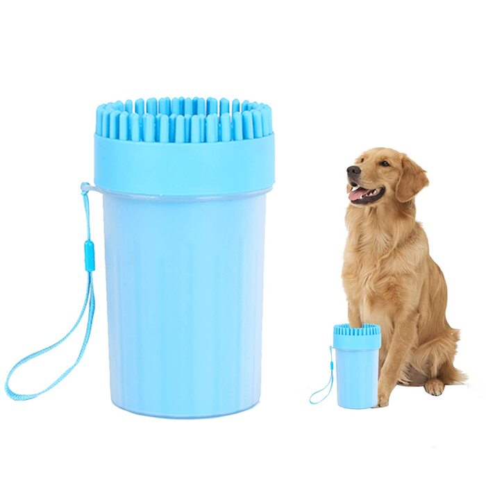 Очисник лап для собак, портативний, силіконовий, для котів та собак, блакитний