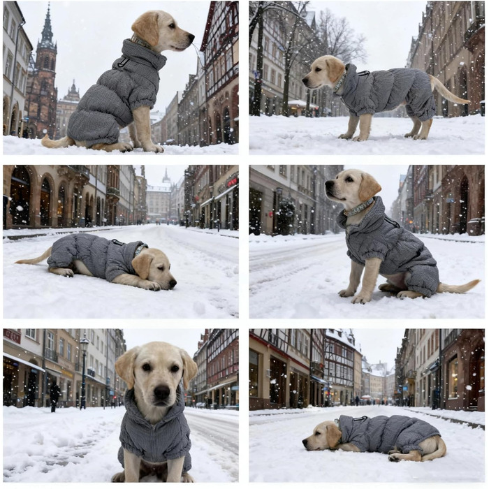 Водонепроникна куртка для собак Kukaster - тепла зимова жилетка для маленьких та середніх собак, сірий колір, S