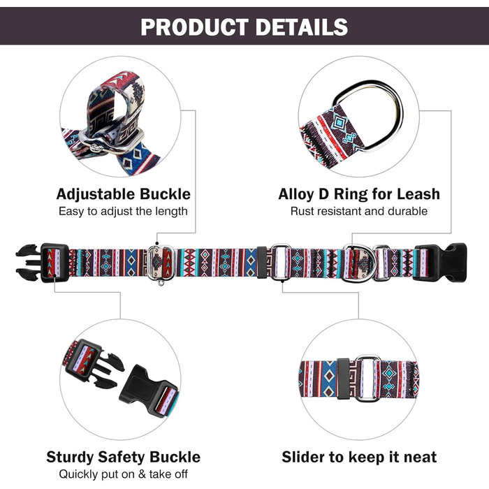 Нашийник для собак Hikiko Martingale, класичний, для малих, середніх та великих собак, міцний, надійний, розмір L