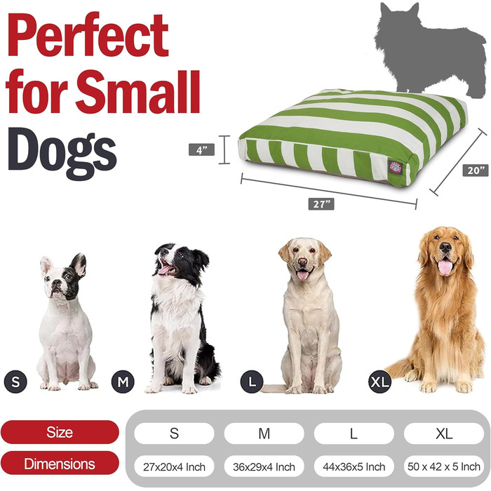 Велике собаче ліжко Majestic Pet прямокутне, зручне, з неслизьким дном та знімним, пральним чохлом, розмір XL, 127 x 107 x Salbeigrün (L 69 x B 51 x H 10 cm, salbeigrün)