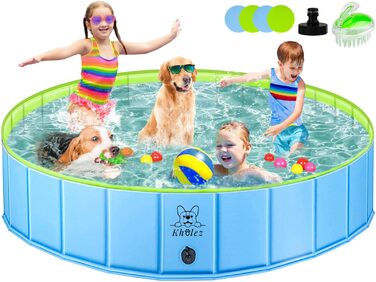 Басейн для собак Kholez 160x30 см, складаний, з щіткою та зливом, PVC, XL