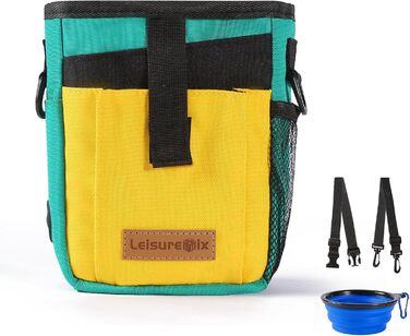 Сумка для ласощів для собак Leckerlitasche, поясна сумка для прогулянок, водонепроникна, чорна та зелена (зелена та жовта)