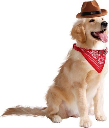 Ковбойський капелюх для собак - 2 шт. Костюм ковбоя для тварин, аксесуар для собак, котів, цуценят. Підходить для свят, вечірок та повсякденного носіння (середній)