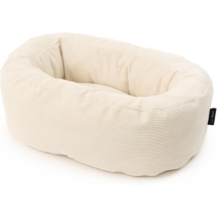 Котяче ліжко LucyBalu Dinghy, біле, м'яке, для малих і великих котів, знімний чохол, пране, лежанка, диван, подушка