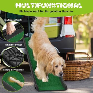 Рампа для собак, сходинки для тварин: пластикова рамка з штучним газоном, протиковзка, 156 x 40 см