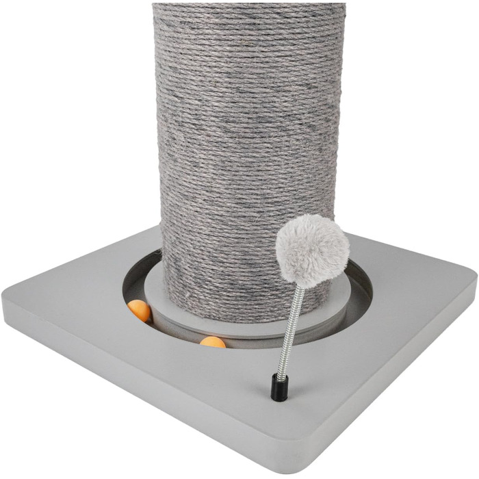 Котячий стовпчик Carla з іграшками - інтерактивна котяча іграшка для самостійних занять. Висота 82 см, діаметр 20 см, розміри 40 x 40 x 86 см, колір антрацит