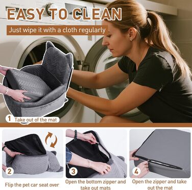 Автокрісло для собак: комфортне та безпечне автокрісло з меморі-піни для собак маленьких та середніх порід, з ременями безпеки та водонепроникним покриттям