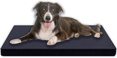 Ортопедична подушка для собак Преміум-якості, сірого кольору, 80x60 см, з повним шаром піни 3 см, зйомний тканинний чохол, придатна для прання при 40°C, гіпоалергенна, для собак середніх порід