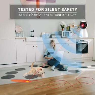 Інтерактивна іграшка для котів Petiepaw з лазером, автоматична, з випадковою траєкторією, перезарядна, для котів/кошенят/собак