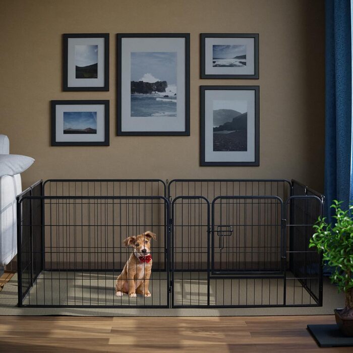 Металевий вольєр для собак та цуценят, переносний загон для тварин, ігровий майданчик на вулицю (12 шт.)