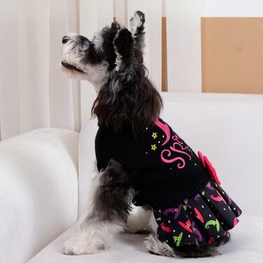 CuteBone Синій собачий светр з сніжинками, одяг для цуценят, зручні толстовки та зимові куртки для собак, отвір для повідка DS72-DE (L, Halloween 3)