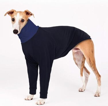 Пуловер з високим коміром для грейхаундів та віндхундів, теплий одяг для собак, зимовий пуловер для маленьких цуценят та грейхаундів, чорний (M)