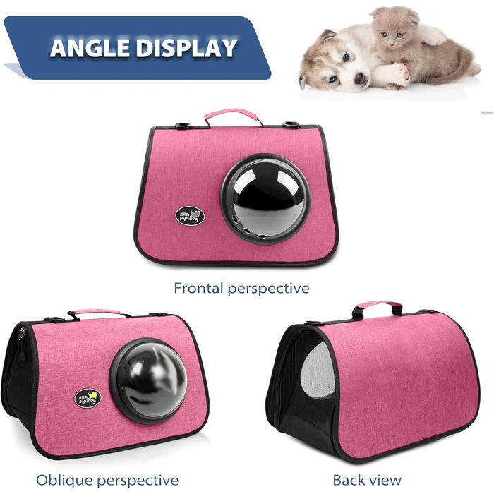 Транспортна сумка для кота/собаки PETCUTE, 41 x 25 x 27 см, складана, з вентиляційними отворами, підходить для середніх котів та маленьких собак, схвалена авіакомпаніями, темно-зелений (рожевий)