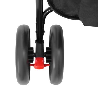 Складаний візок для собак та котів, 2-поверховий, з сумкою та ременями безпеки (Чорний)