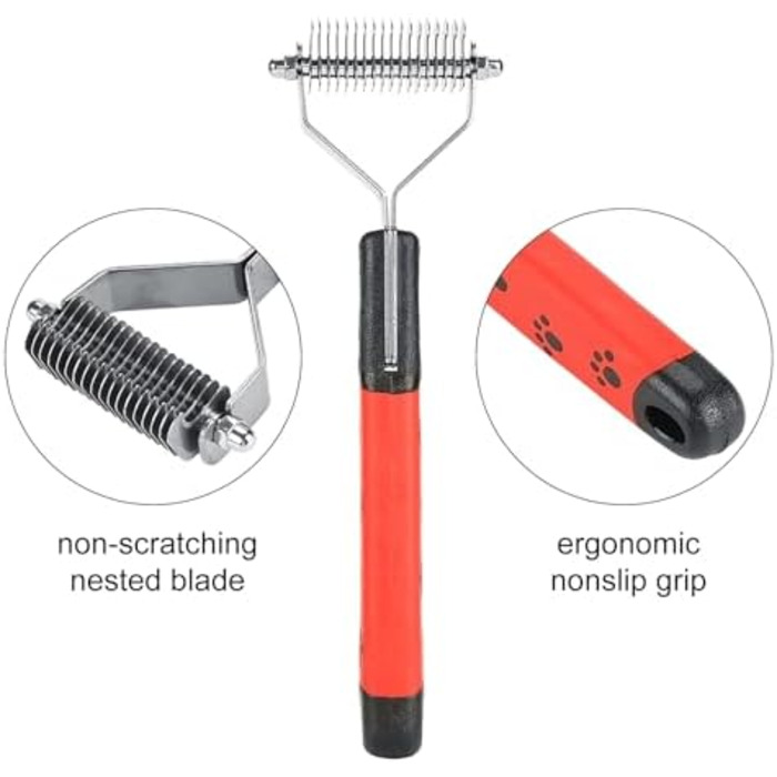 Професійна щітка для грумінгу собак та котів, видаляє підшерсток, розплутує шерсть (18 лез)