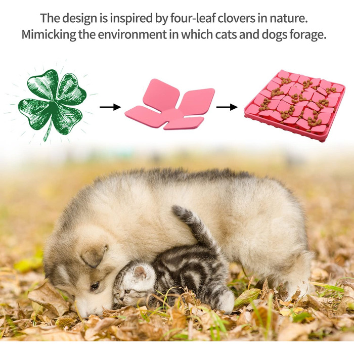 Килимок для повільного годування собак та котів Bowite Silikon з присосками (рожевий)