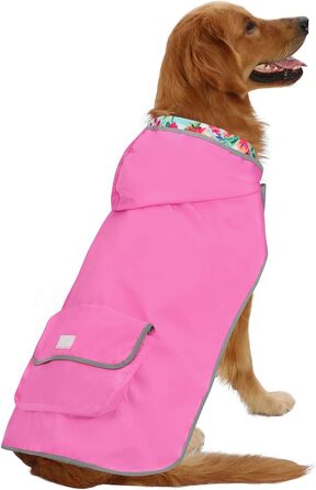 Водонепроникний дощовик для собак HDE з капюшоном, пончо, куртка для маленьких, середніх та великих собак, розмір Enten